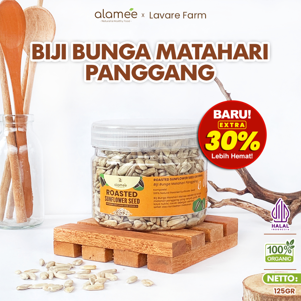 

ALAMEE Kuaci Bunga Matahari Biji Sunflower Seed Panggang Roasted Sun Flower 125gr BUMA
