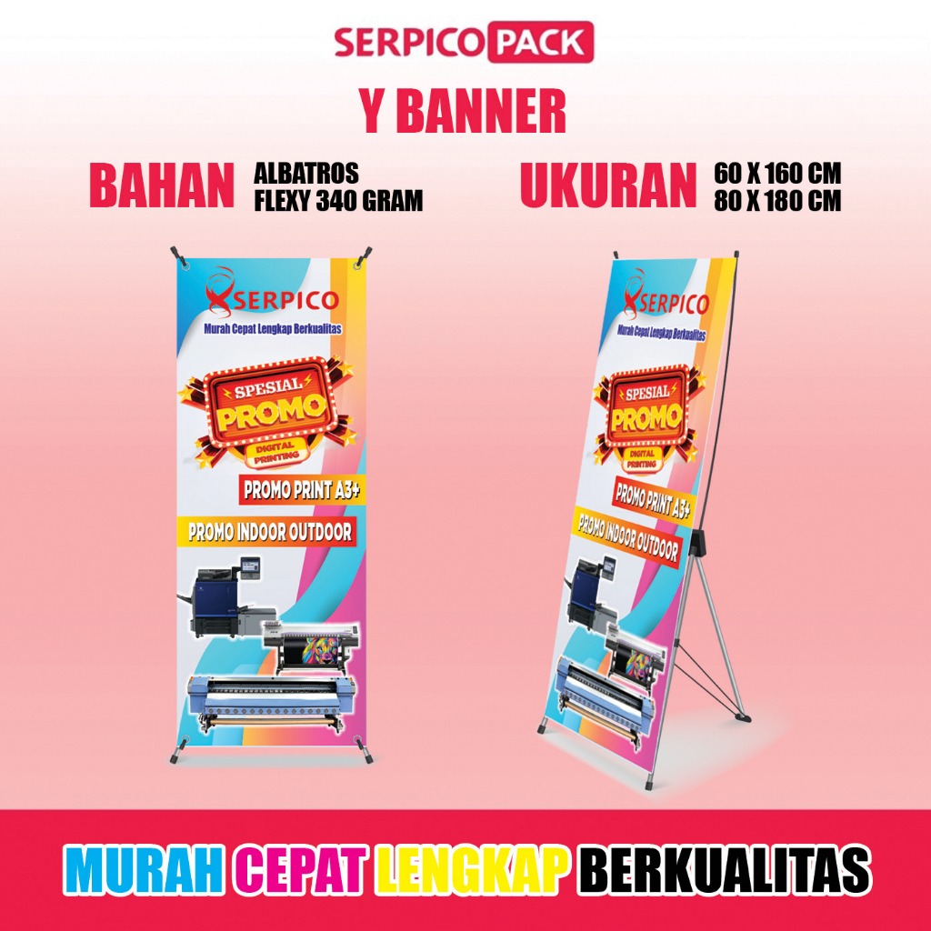 Y banner 60x160/standing banner/display stand/x banner + tiang