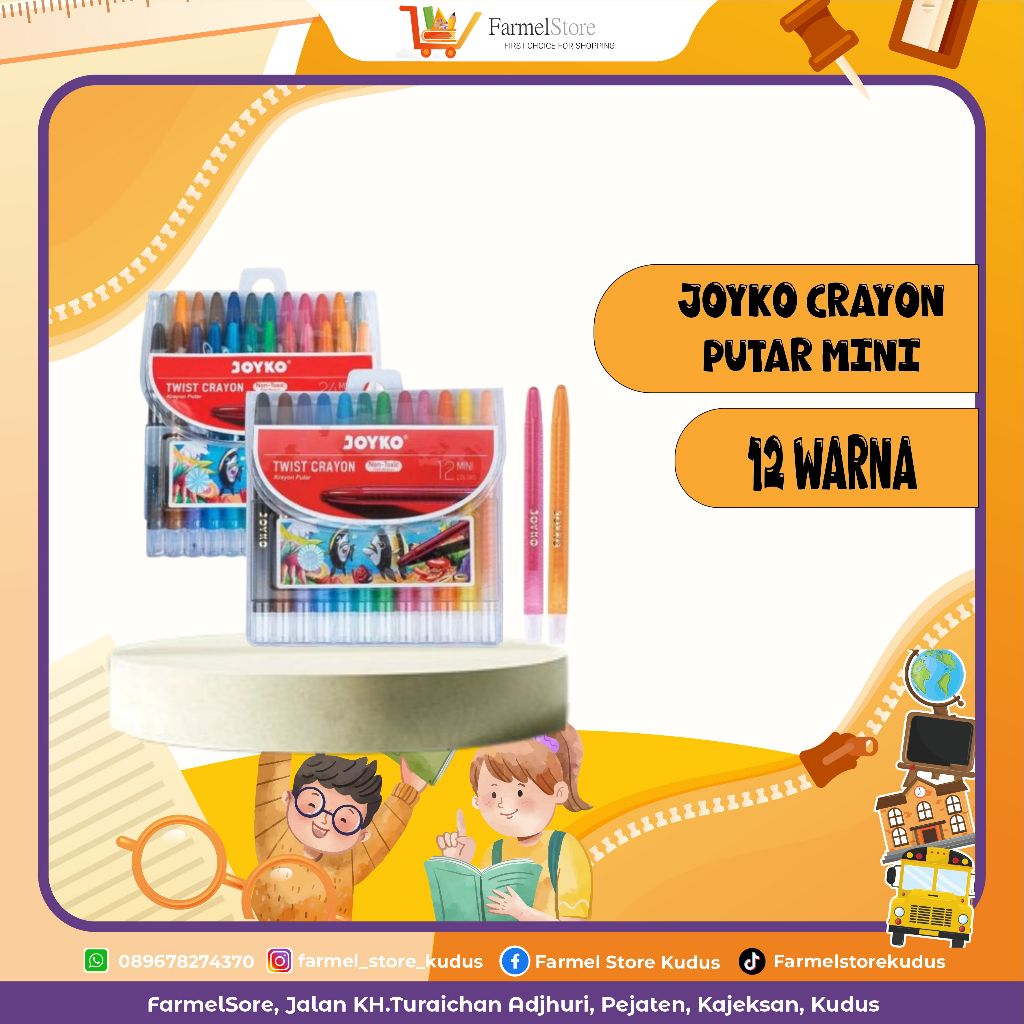

Joyko Crayon Putar Mini 12 Warna