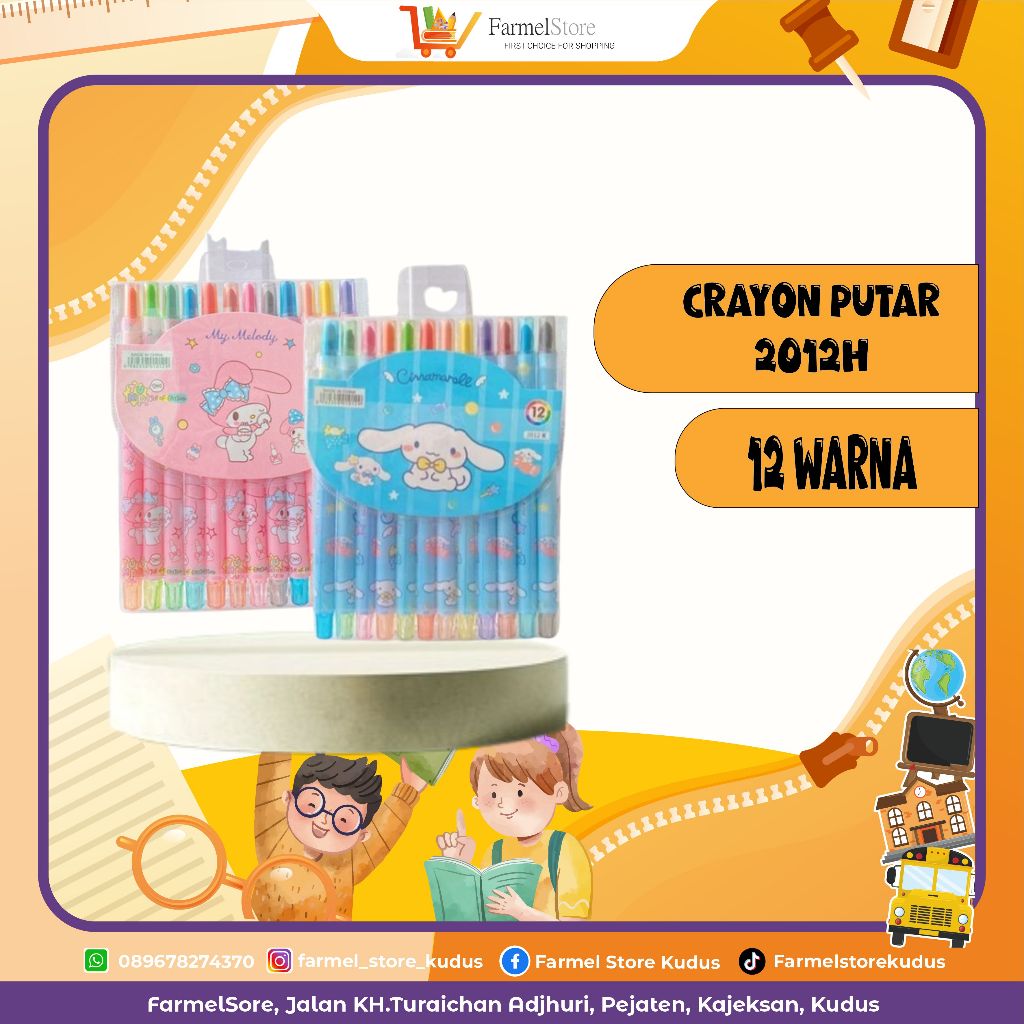 

Crayon Putar Karakter (Isi 12 Warna)
