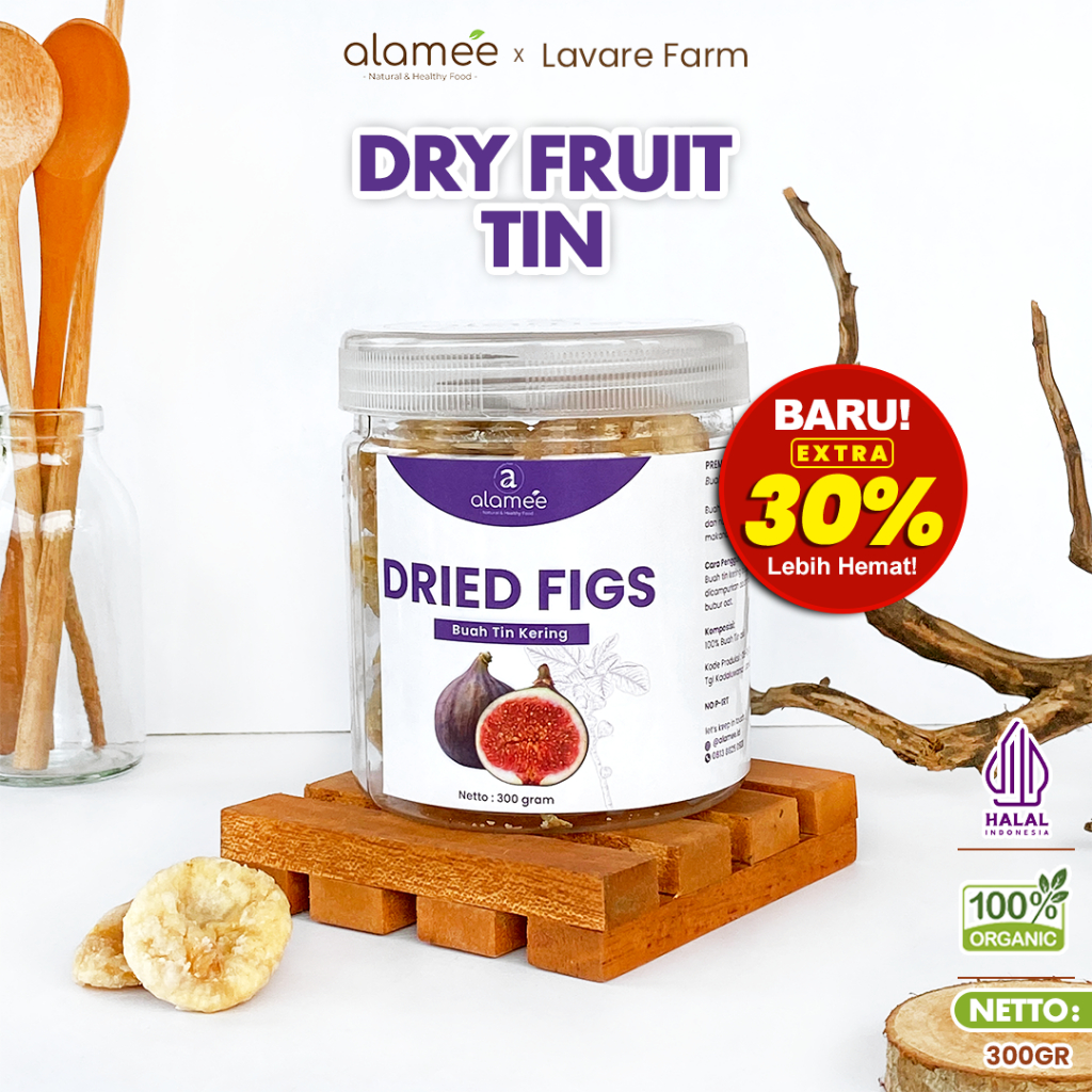 

ALAMEE Buah Tin Kering Cemilan Buah Sehat Dried Figs Rendah Kalori Buah Ara Kering 300gr BUMA