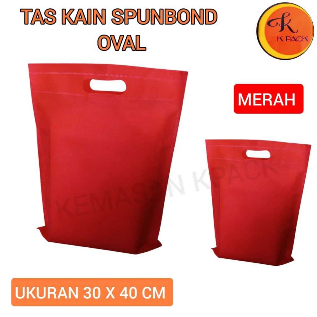 

Tas Spunbond Oval 30X40 Goodie Bag Spoundbond Bag Gift Souvenir "MERAH