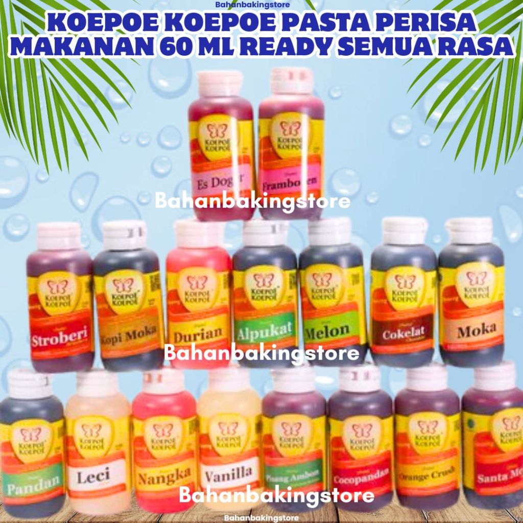 

KOEPOE KOEPOE PASTA PERISA MAKANAN 60 ML READY SEMUA RASA | FLAVORING | PENGUAT AROMA MAKANAN DAN MINUMAN ALL VARIAN