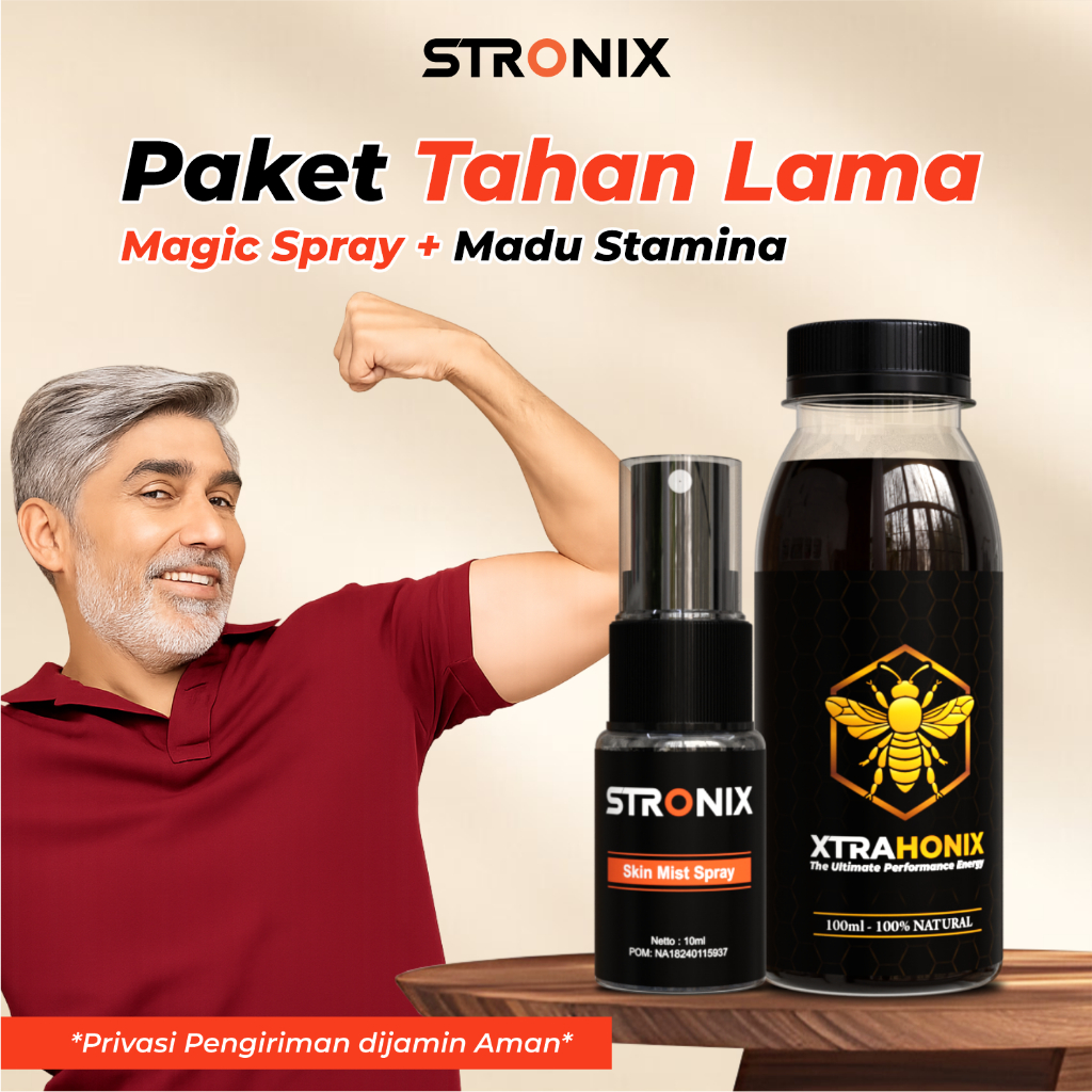 Paket Madu + Serum Herbal tahan lama pria- Madu XTRAHONIX 100ml penambah stamina & STRONIX Serum 10m
