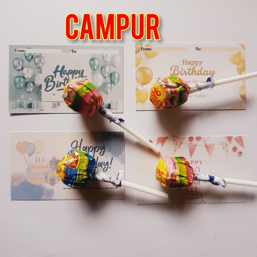 

Mini Gift Karu Undangan Selamat Ulang Tahun l Permen Chupa Chups Permen Tangkai