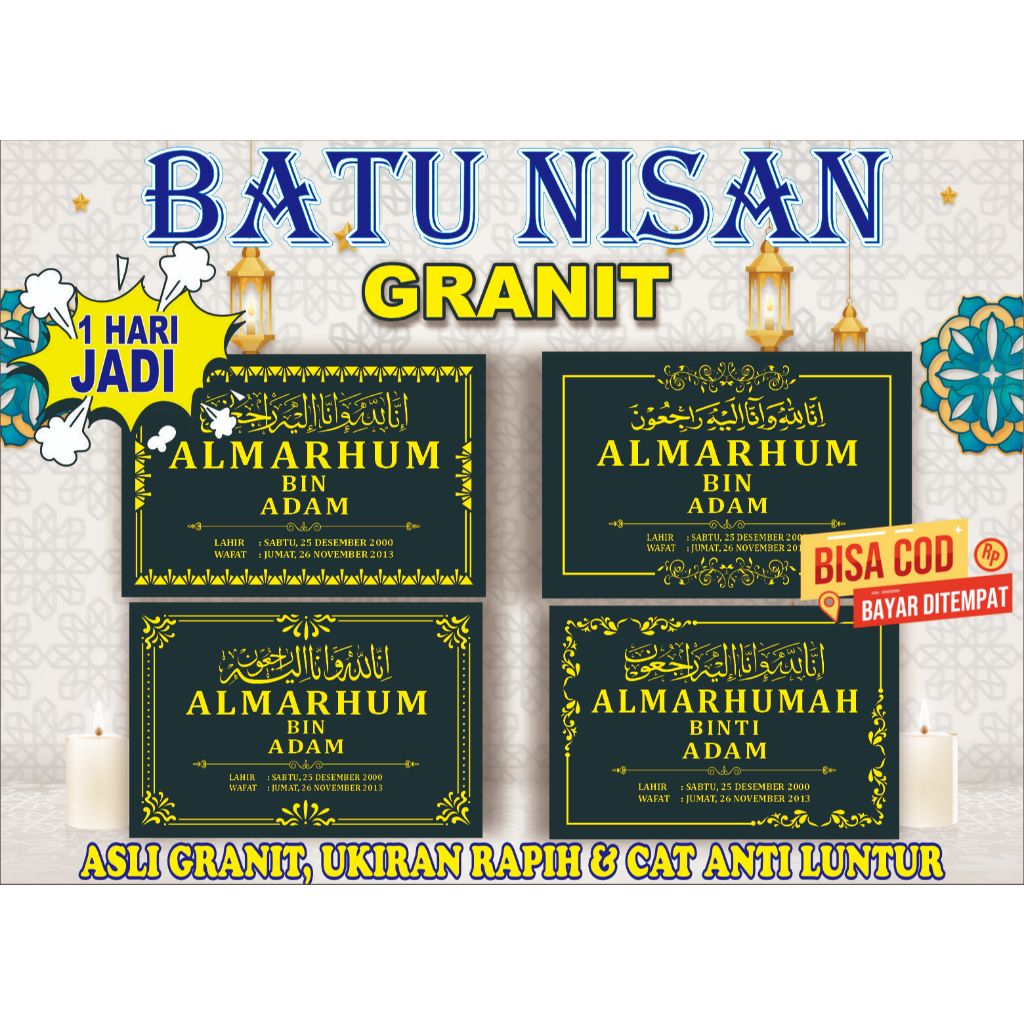 ( PROMO MURAH ) batu nisan granit, batu nisan bayi, batu nisan kuburan, maesan, nama makam