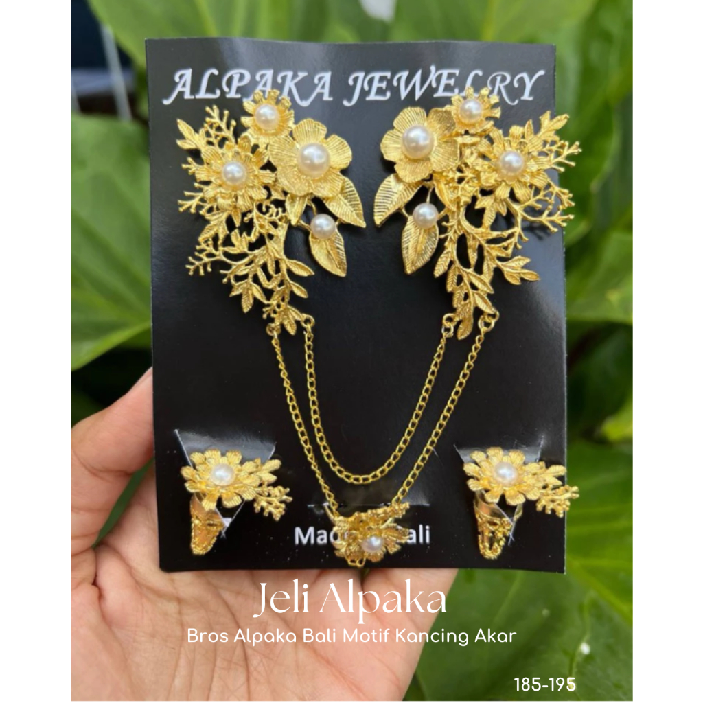 Jeli Alpaka - Bros Alpaka Bali Motif Kancing Akar | Bros Kebaya | Alpaka Bali | Alpaka Motif Bunga |
