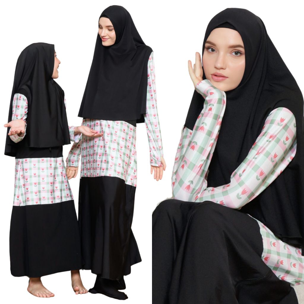 Baju Renang Muslimah Kembaran Ibu dan Anak – Layyin Syar’i Swim | Set Renang Syar’i Couple Perempuan