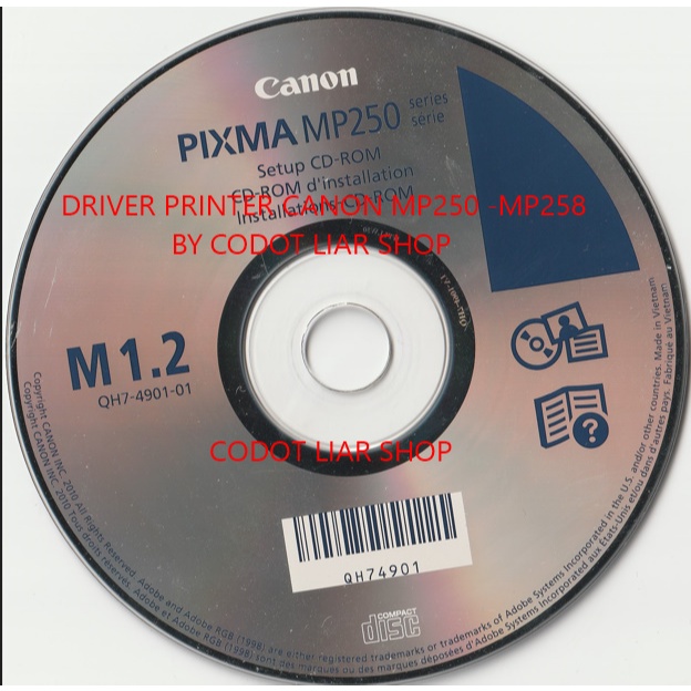 CD DRIVER PRINTER CANON PIXMA MP250-MP258 SERIES ORIGINAL COPY