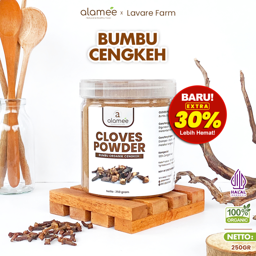 

ALAMEE Bubuk Cengkeh Bumbu Dapur Instan Clove Powder Spice Murni Asli Tanpa Campuran Organik 250gr BUMA