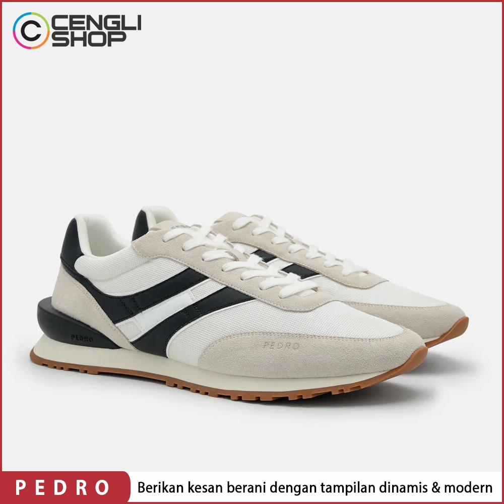 PM122 SEPATU SNEAKER PEDRO PRIA ORIGINAL CASUAL KETS BRANDED GREY