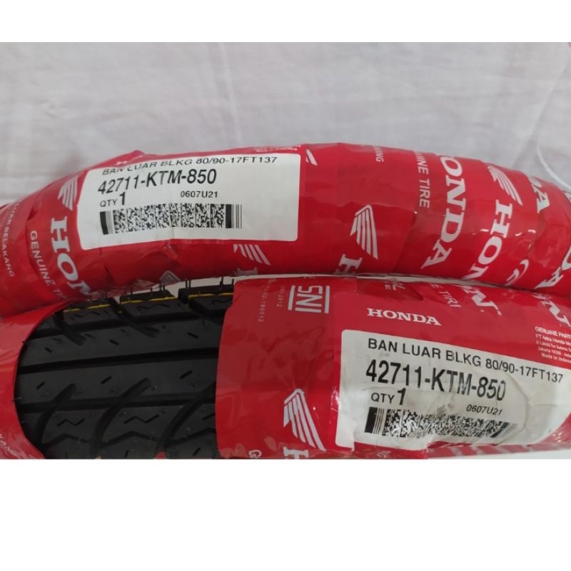 42711-KTM-850 Ban Luar 80/90-17, 275-17 Ring 17 FT137 Tube Type Non Tubeless Honda AHM ORI