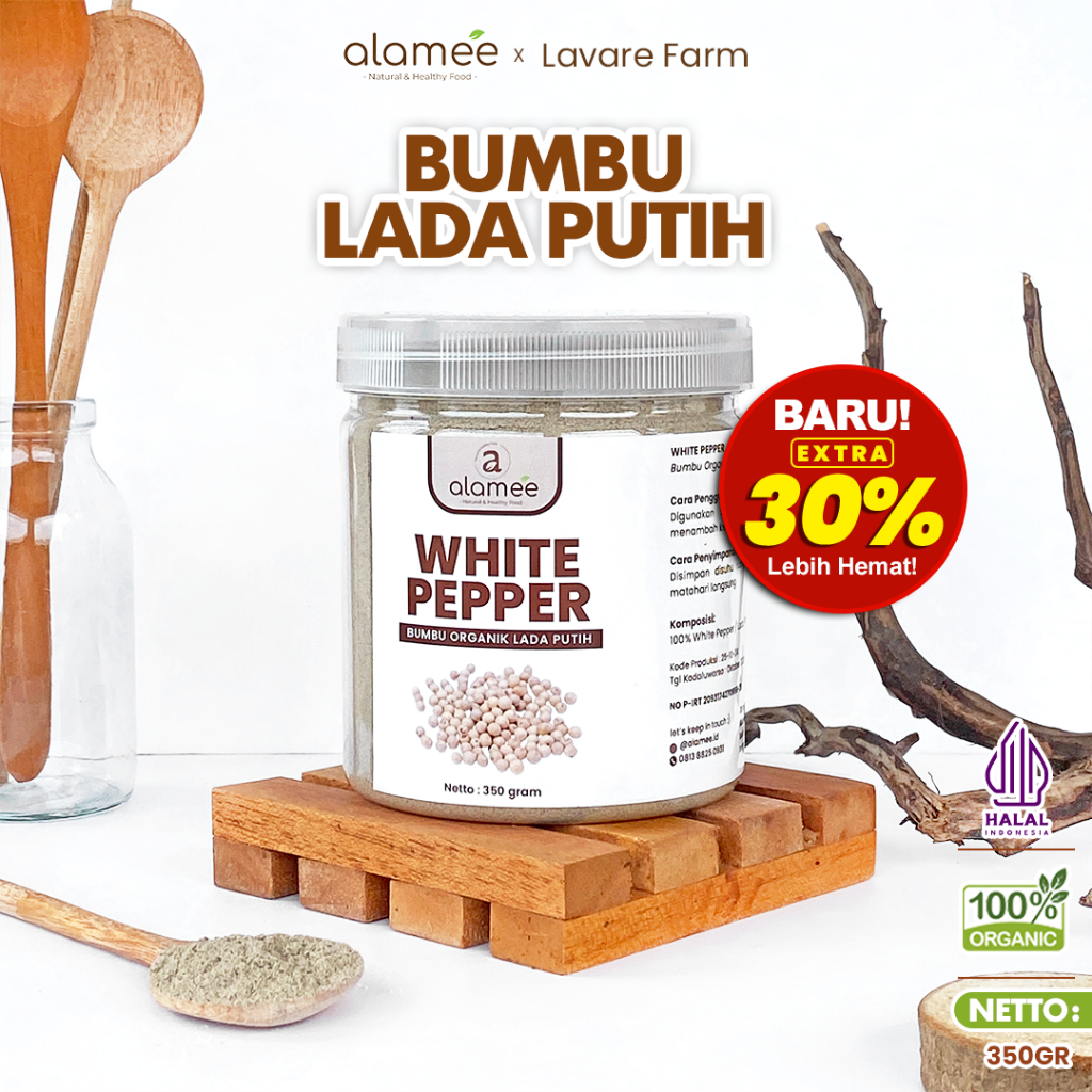 

ALAMEE Bubuk Lada Putih White Pepper Powder Merica Whitepepper Bumbu Dapur Instan Tanpa Campuran BUMA