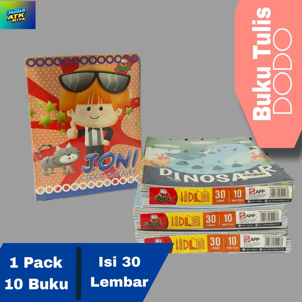

Buku Tulis Dodo Isi 30 Lembar 1 Pack(10 Buku)