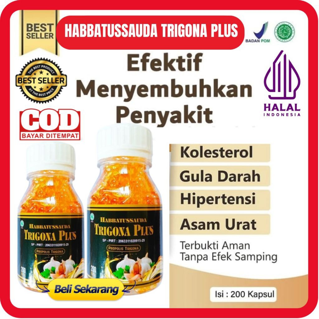 HABBATUSSAUDA TRIGONA PLUS ISI 200 KAPSUL - HABASYI TRIGONA PLUS ISI 200 KAPSUL - HABBASYI TRIGOPLUS