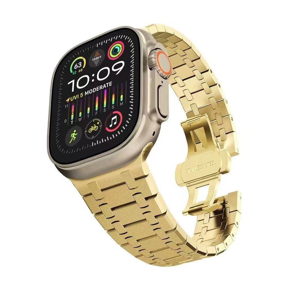 Apple Watch Tali Jam Tangan Mewah AP Stainless Steel untuk iWatch Ultra 49mm Seri sTali Gesper Kupu-