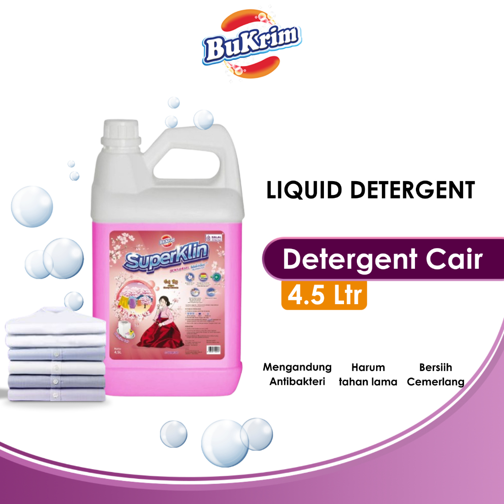 Sabun Detergent Cair BuKrim Sensorial Cherry Blossom 4.5 Liter