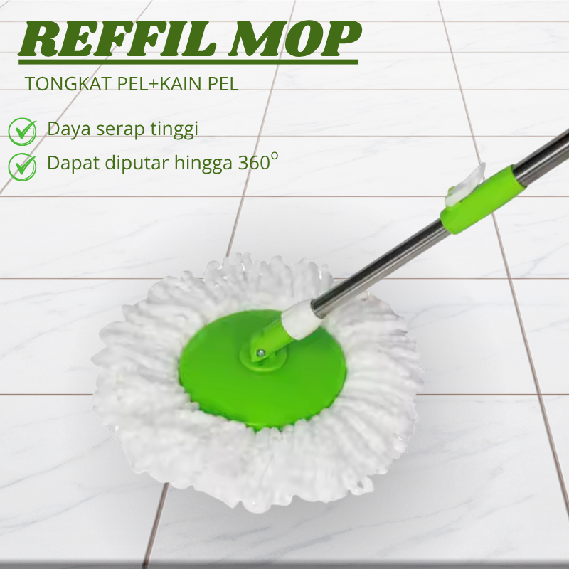 Reffil Handle Kain Pel / Tongkat Reffil Spin MOP Kain Refill Kain Pel Ultra Mop