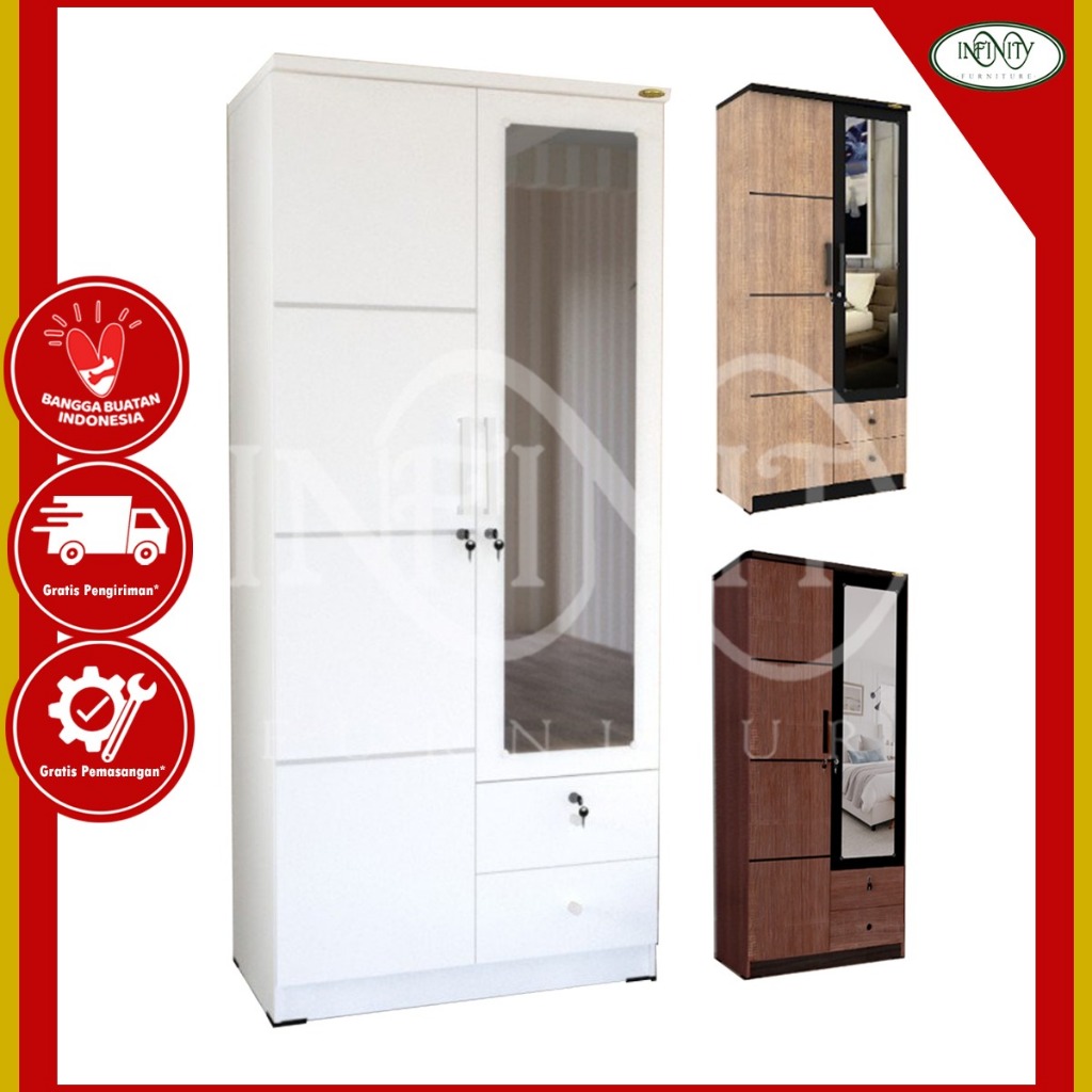 Lemari Pakaian 2 Pintu Cermin LP 22 LR