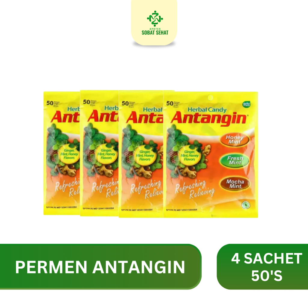 

[LEBIH HEMAT] @4 Sachet Permen Antangin Herbal Isi 50 Butir 100g