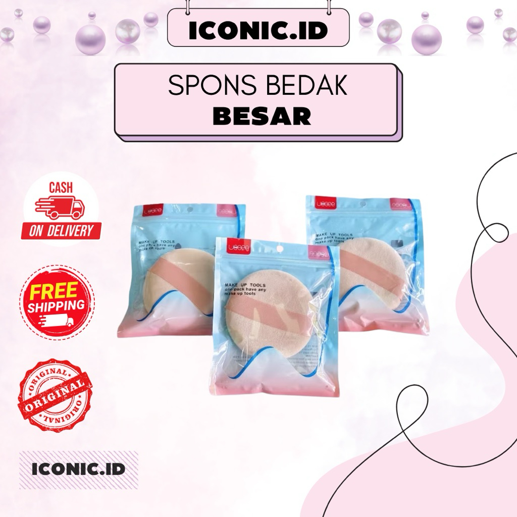 Iconic.id-Spons Bedak Tabur Besar / Spons Bedak Besar / Spons Loose Powder / Spons Jumbo