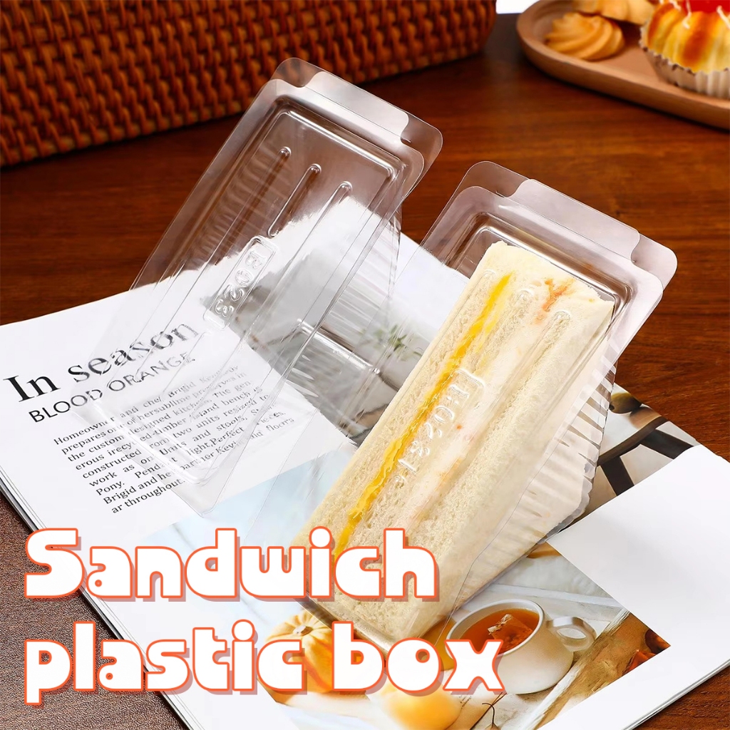 50pcs kotak roti sandwich box plastik kotak transparan tempat tray kotak mika sandwich toaster mika 