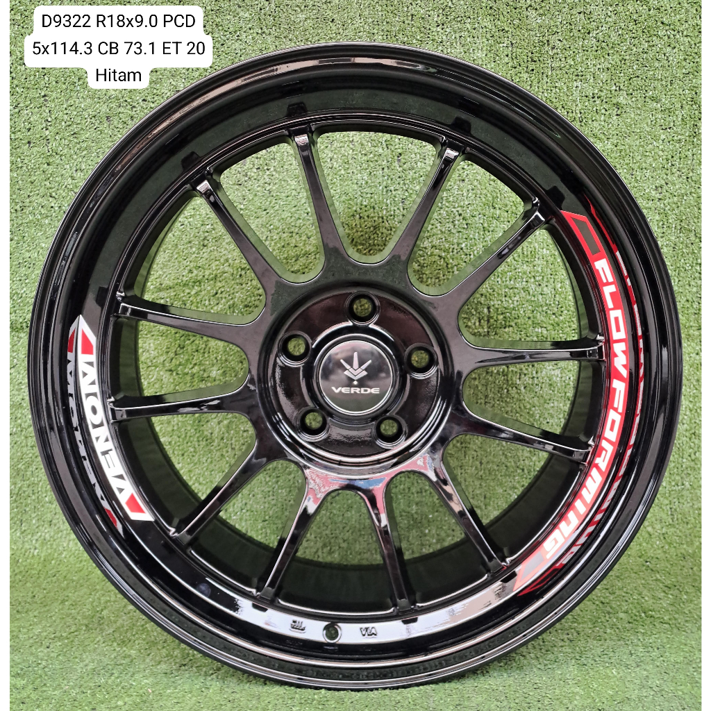 velg mobil model venom ring 18 lebar9 et20 warna hitam cocok untuk innova,hrv dll