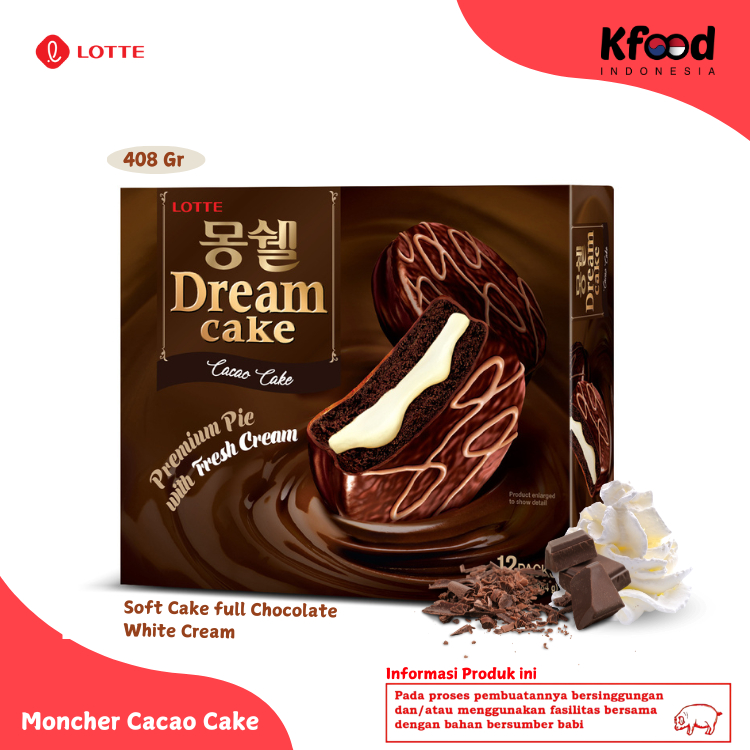 

Lotte Moncher Cacao 408gr - Soft Cake Berbalut Coklat Premium