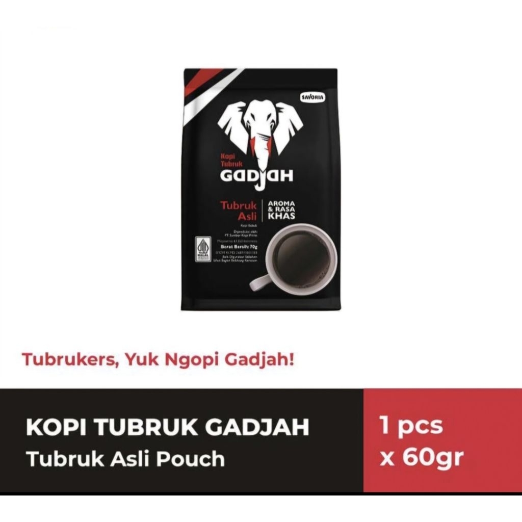 

Kopi Gadjah Kopi Tubruk Poch 60 gr Murah