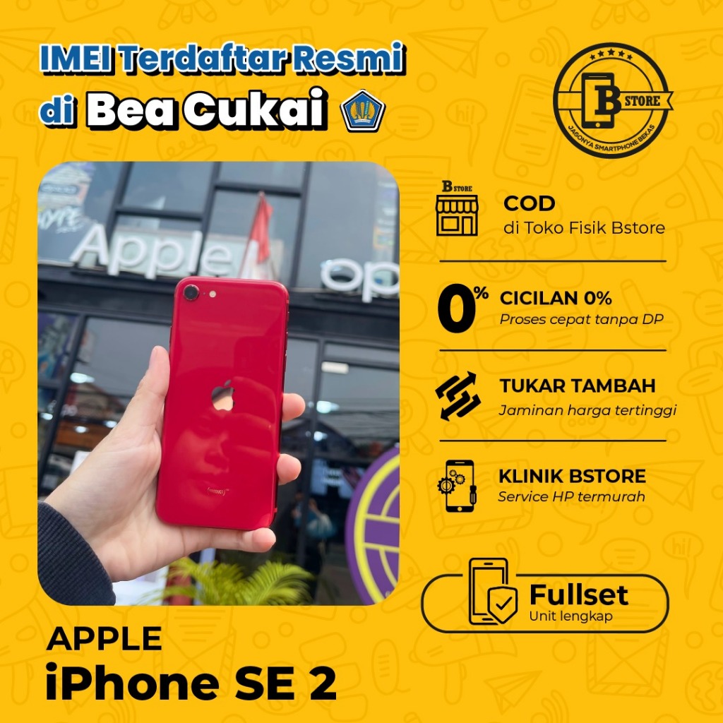 Apple iPhone SE 2 2020 128GB - Batangan - 128 GB - Second Terdaftar