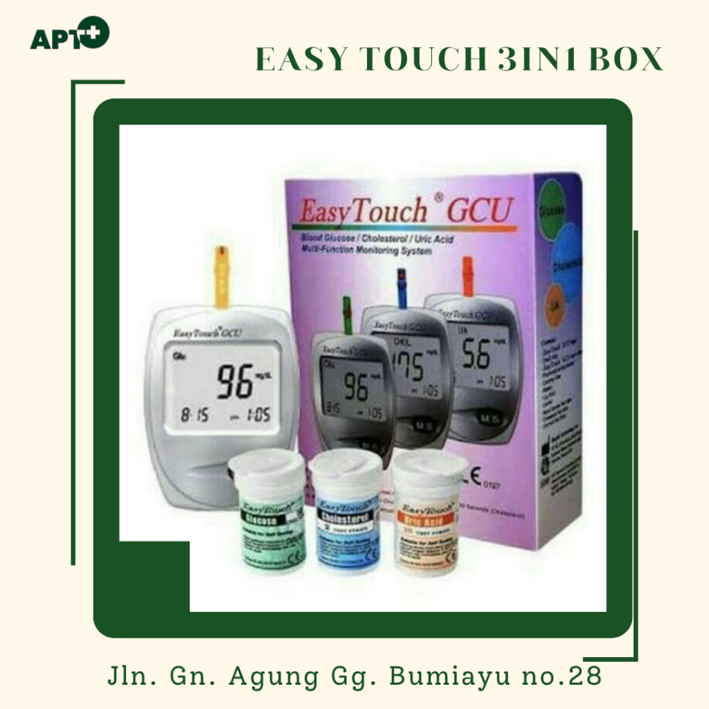 EasyTouch GCU / Alat Easy touch GCU 3in1 Test Gula Darah Asam Urat Kolestrol Easytouch / EASYTOUCH G