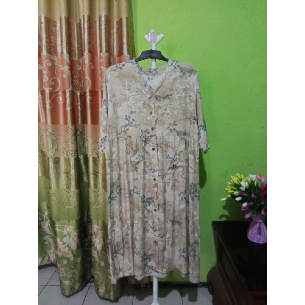 Daster rayon rijek motif adem 3/4