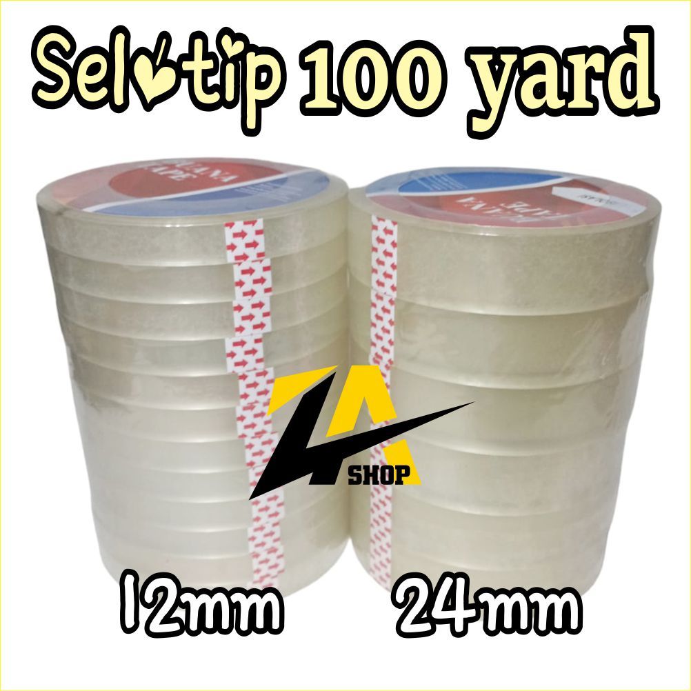 

4ds! LAKBAN KECIL BENING / SOLATIP / SELOTIP UKURAN 12mm & 24 mm panjang 100 yard