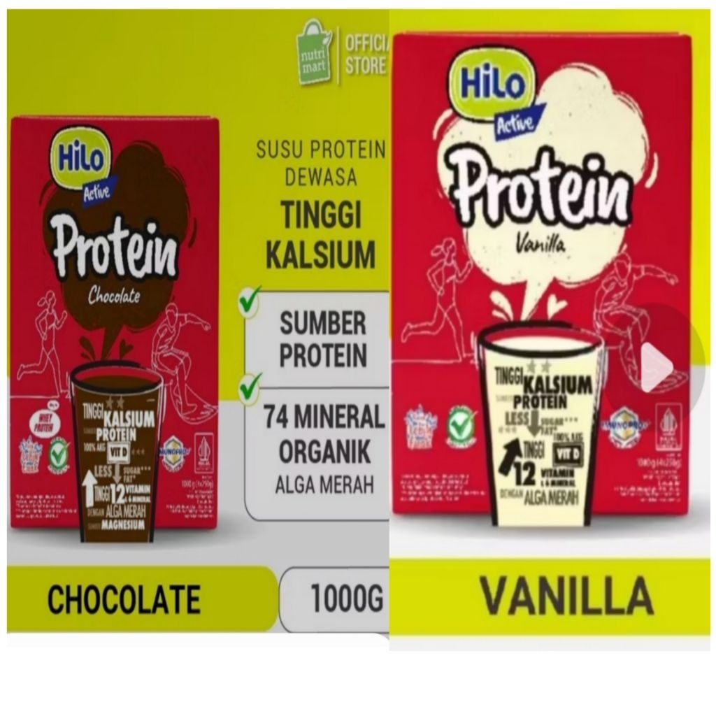 

Hilo Active Chocolate Coklat/Vanilla / Caramel Latte 500gr & 1kg