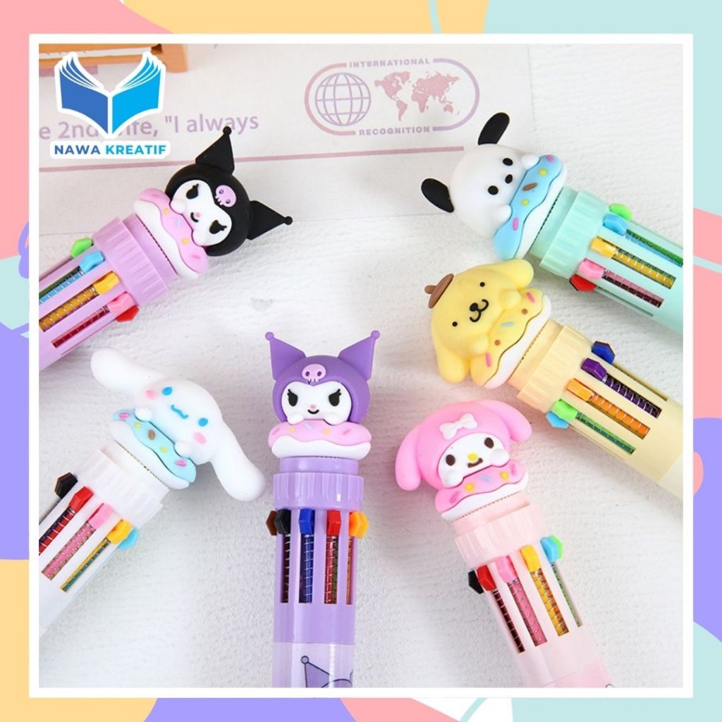

Nawa Pulpen Gel 10 Warna Sanrio Pulpen Sekolah Warna Warni Karakter Sanrio