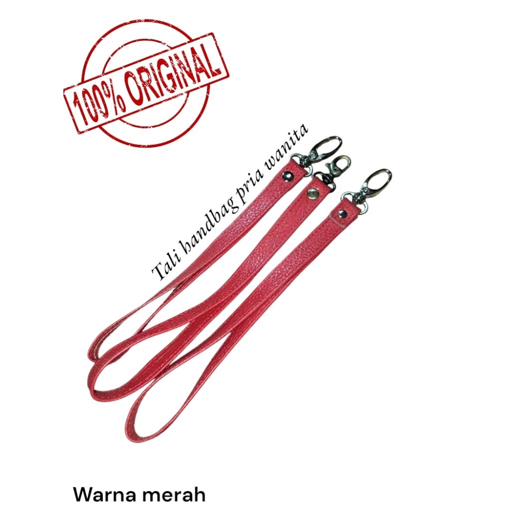 Tali Pendek Kulit Asli, Untuk Pouch handbag Pria Wanita