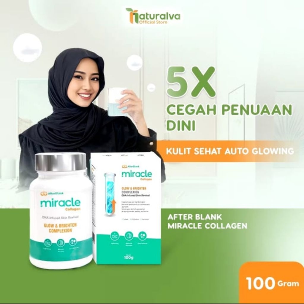 

After Blank Miracle Minuman Kolagen Suplemen Kecantikan White Booster Kulit Kenyal Bersih Alami 100GR HALAL DAN BPOM