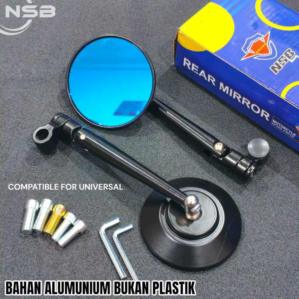 SPION BULAT JOKOWI SPION BULAT CLASSIC BAHAN CNC ALUMUNIUM KACA BIRU SPION MATIC SPION VESPA BULAT K
