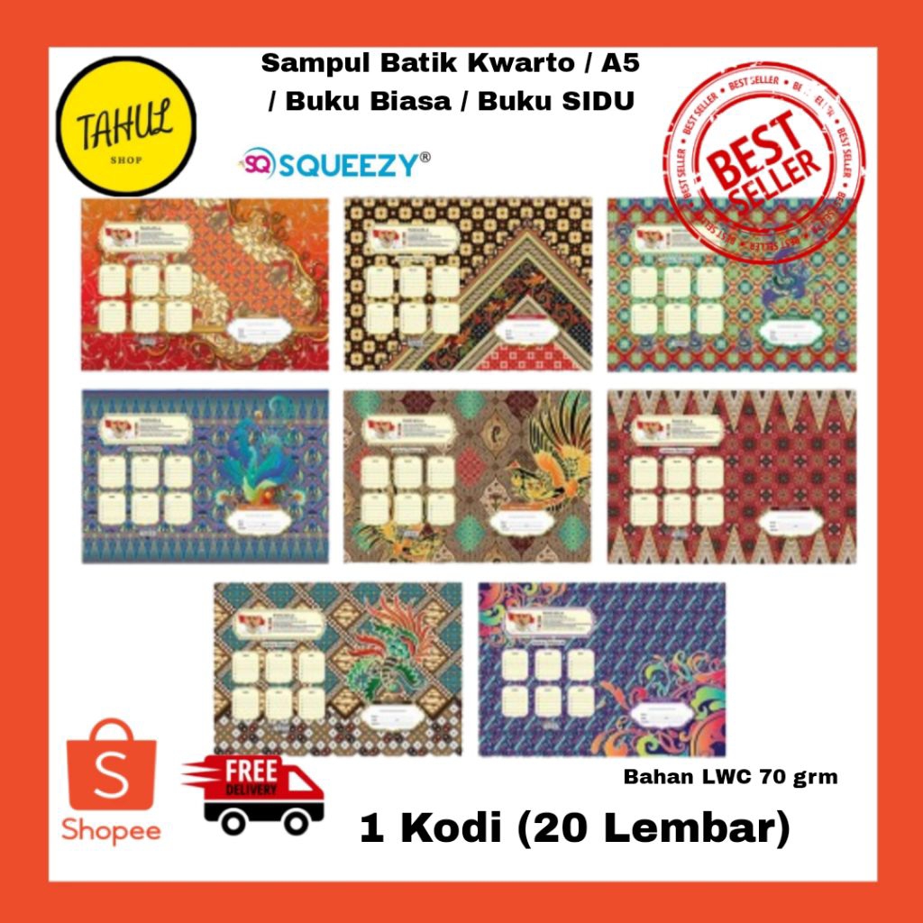 

1 Kodi (20 Lembar) !!! Sampul Buku Batik Kwarto / Sampul buku Warna warni Sampul buku motif Batik kwarto / Ukuran buku biasa / buku A5 ukuran sampul / sampul buku kertas artpaper / sampul berwarna Batik / sampul batik squeezy