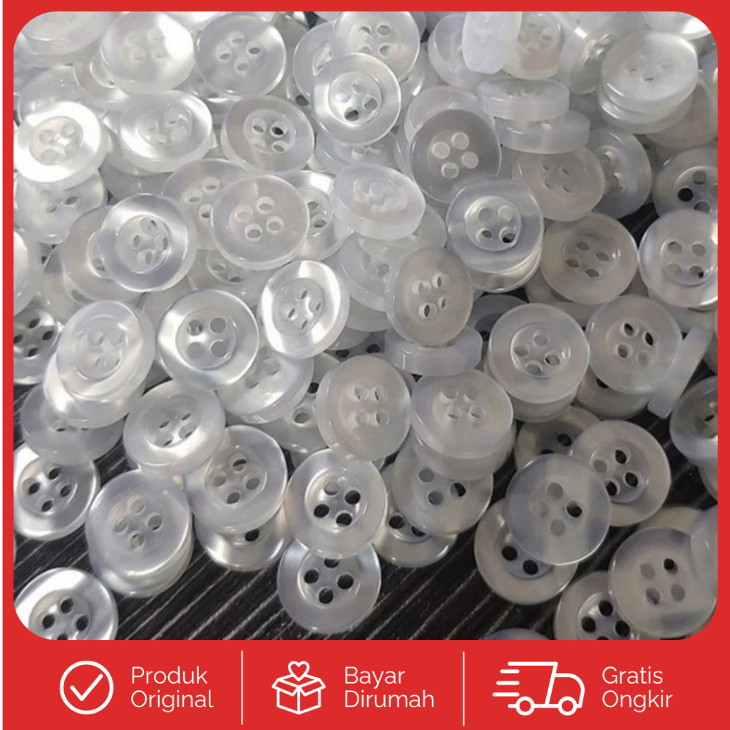 Kancing Pakaian Warna Putih Bening Harga 1pcs - Kancing Kemeja