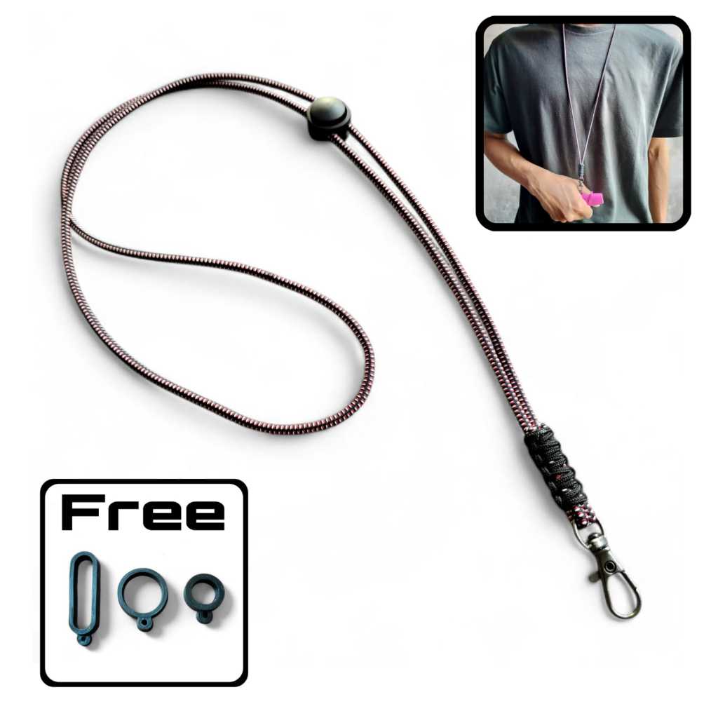 

Lanyard Tali Elastis Motif Simpul Keren Free 3 Karet