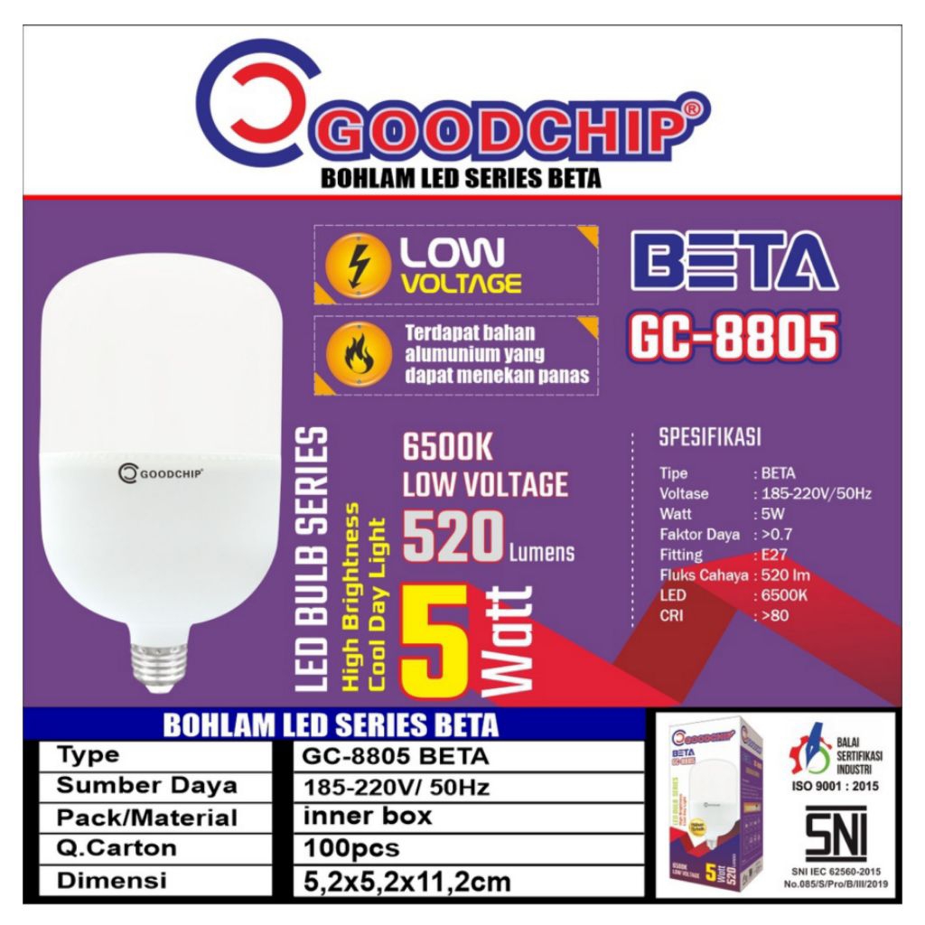 Bohlam LED Goodchip Star Seri Beta Lampu 5W GC-8805 BETA