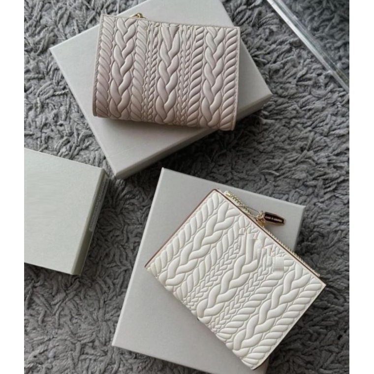 KODE I32D Dompet Lipat Mini TEXTURED ANYAMAN  BOX Dompet Rantai Dompet Wanita Dompet Import Dompet M