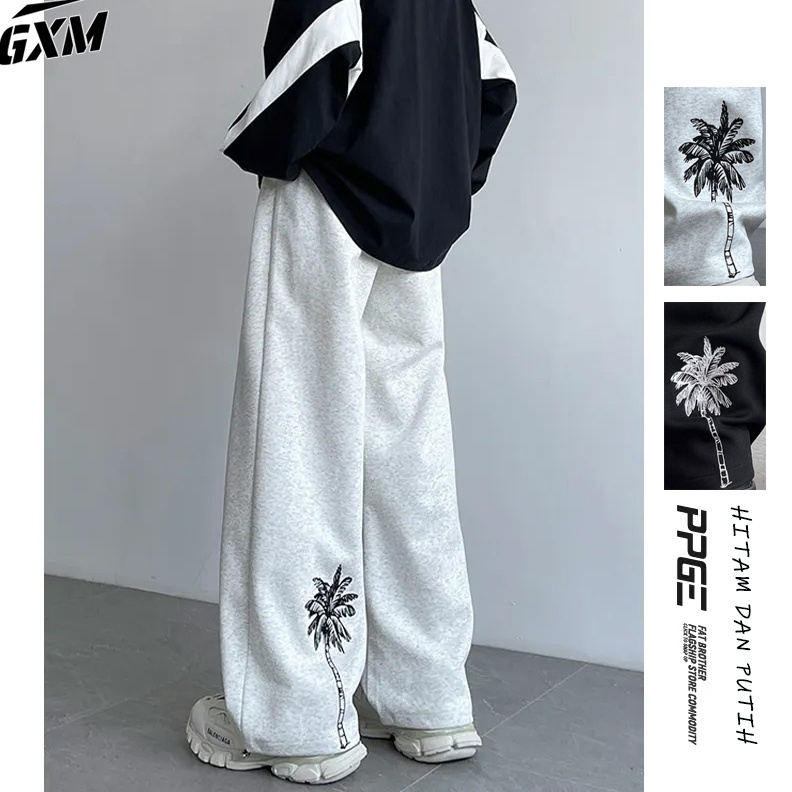 KODE B99B Celana Pinggang Katun Karet Pria Celana Training Pria Celana Putih Pria Celana Sweatpants 