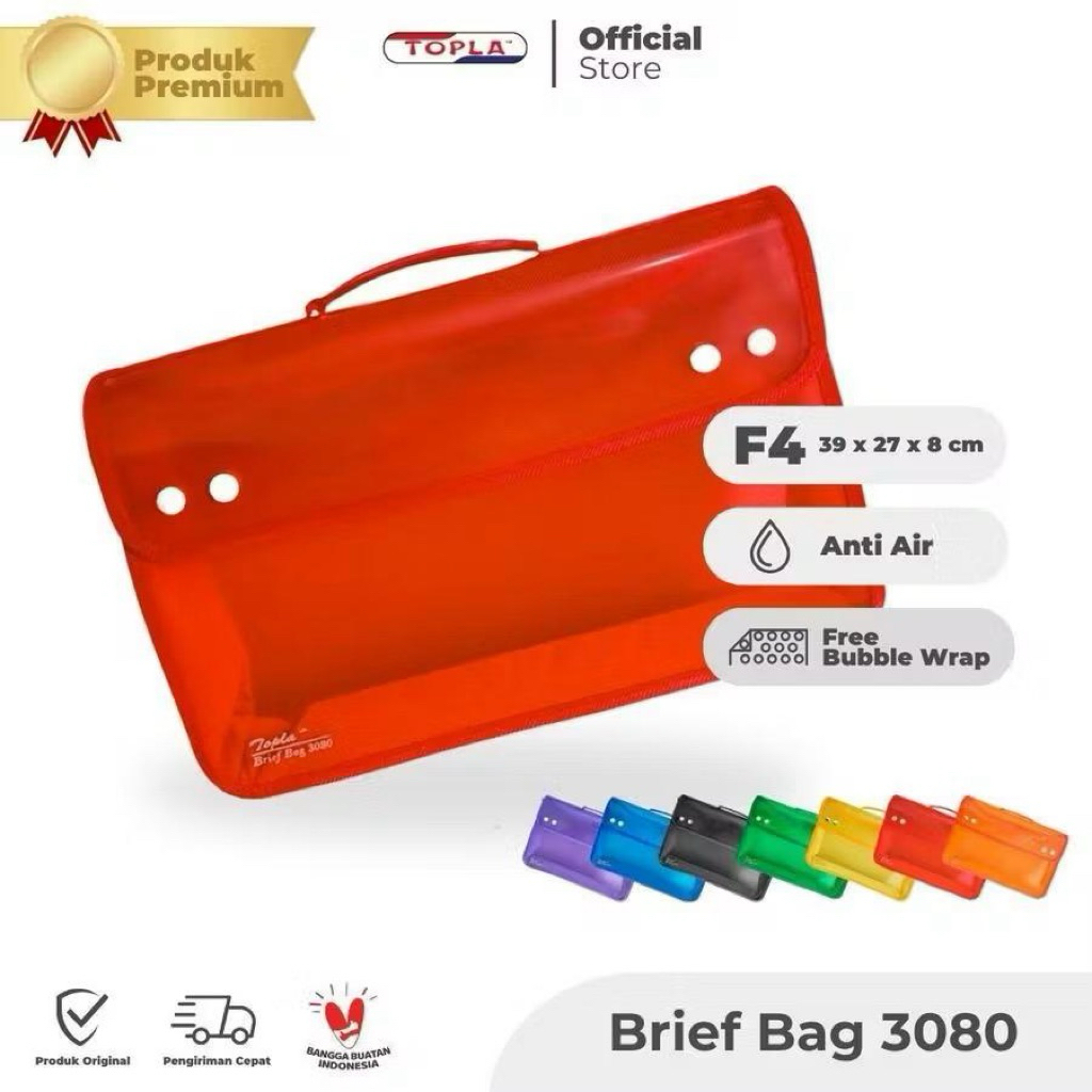 

Tas Dokumen 4 Kancing Premium Topla Ukuran Folio / Topla Zipper Bag 4 kancing / Brief Bag 3080