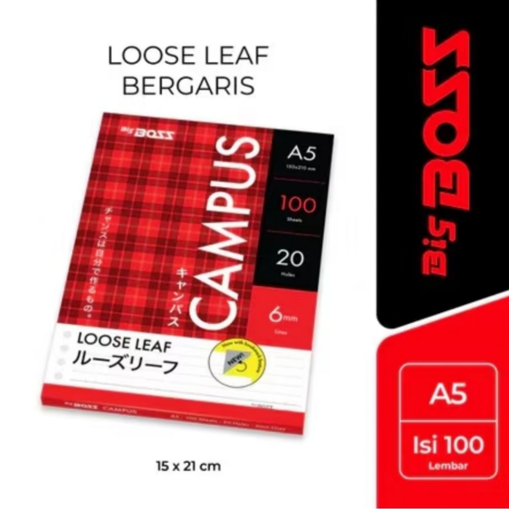 

isi binder A5 merk big boss CAMPUS Loose Leaf isi 100 lembar