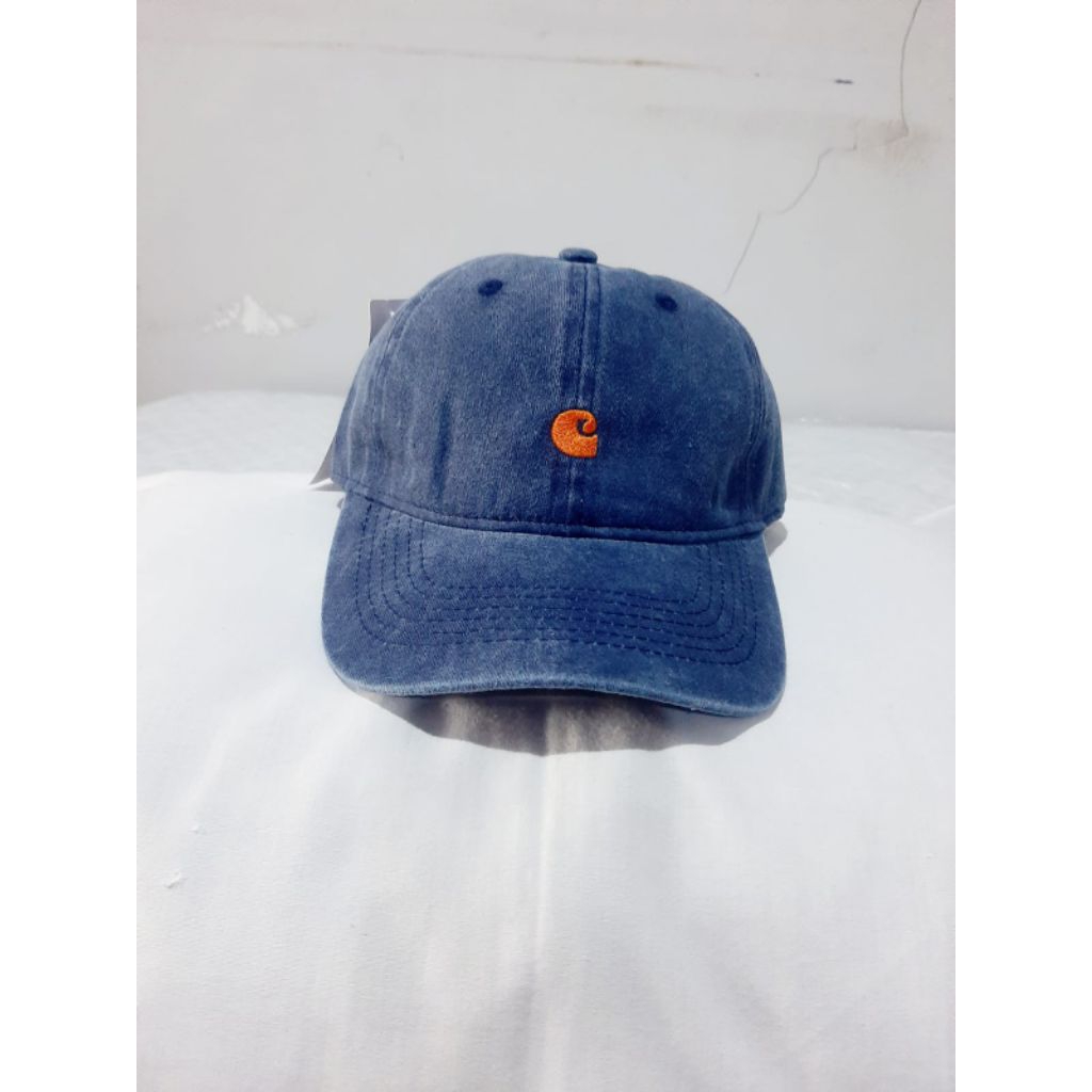 TOPI CARHARTT-WIP MADISON LOGO CAP SMALL NAVY 100% ORIGINAL ITALY