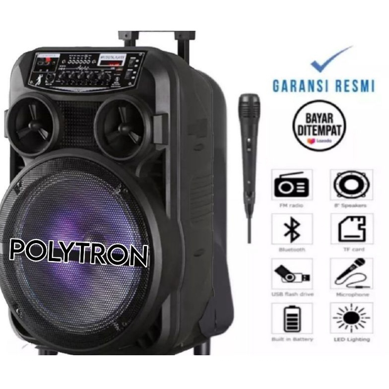 KODE A23W SPEAKEE BLUETOOTH MP3 SALON 3381 POWER BASS KIMISO  POLYTRON KARAOKEAN GRATIS MIC KARAOKEN