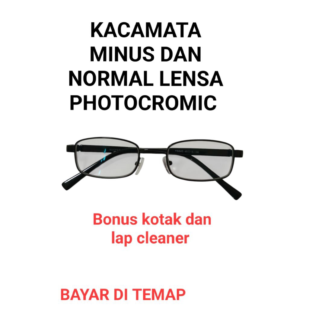 KACAMATA MINUS -0.50S/D-5.00 LENSA PHOTOCROMIC FRAME KECIL COCOK UNTUK PRIA DAN WANITA KACAMATA RABU