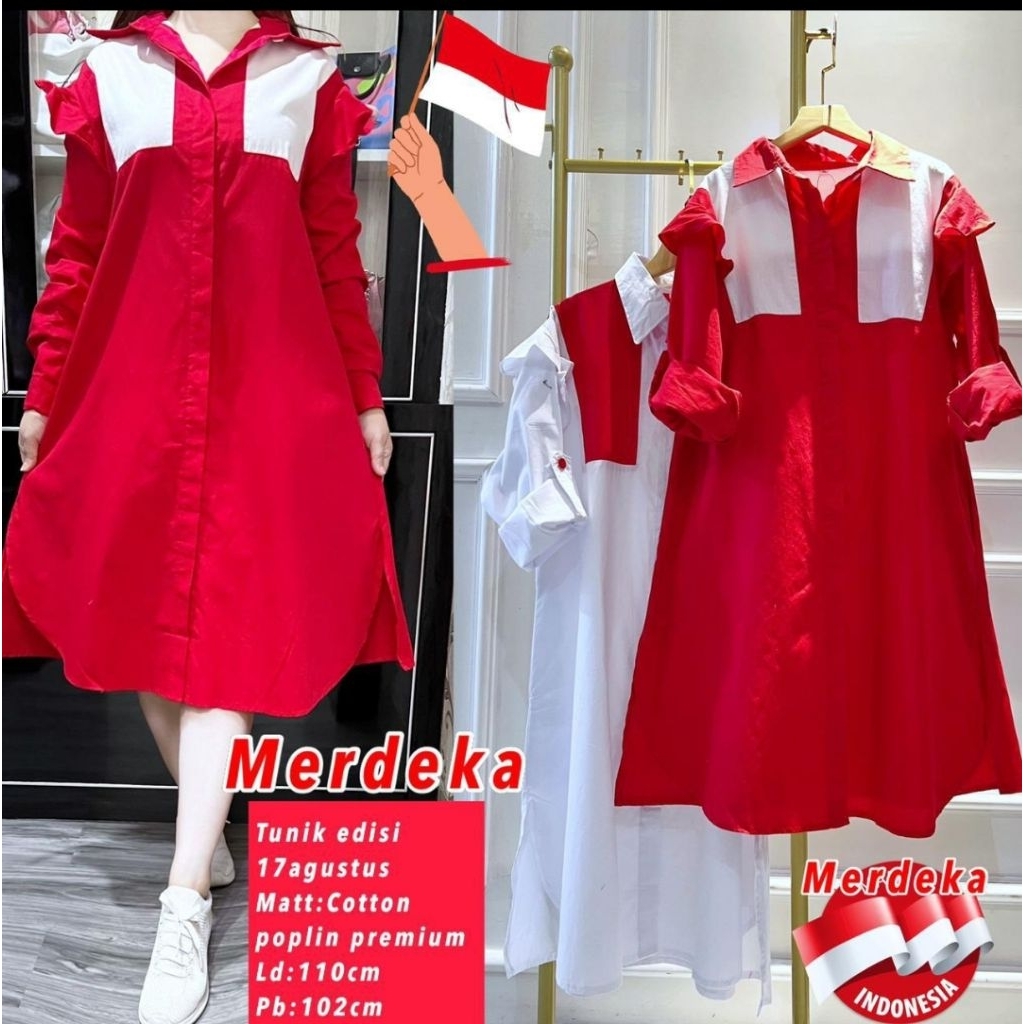 TUNIK 17 AGUSTUS//TUNIK KEMERDEKAAN//TUNIK MERAH-PUTIH